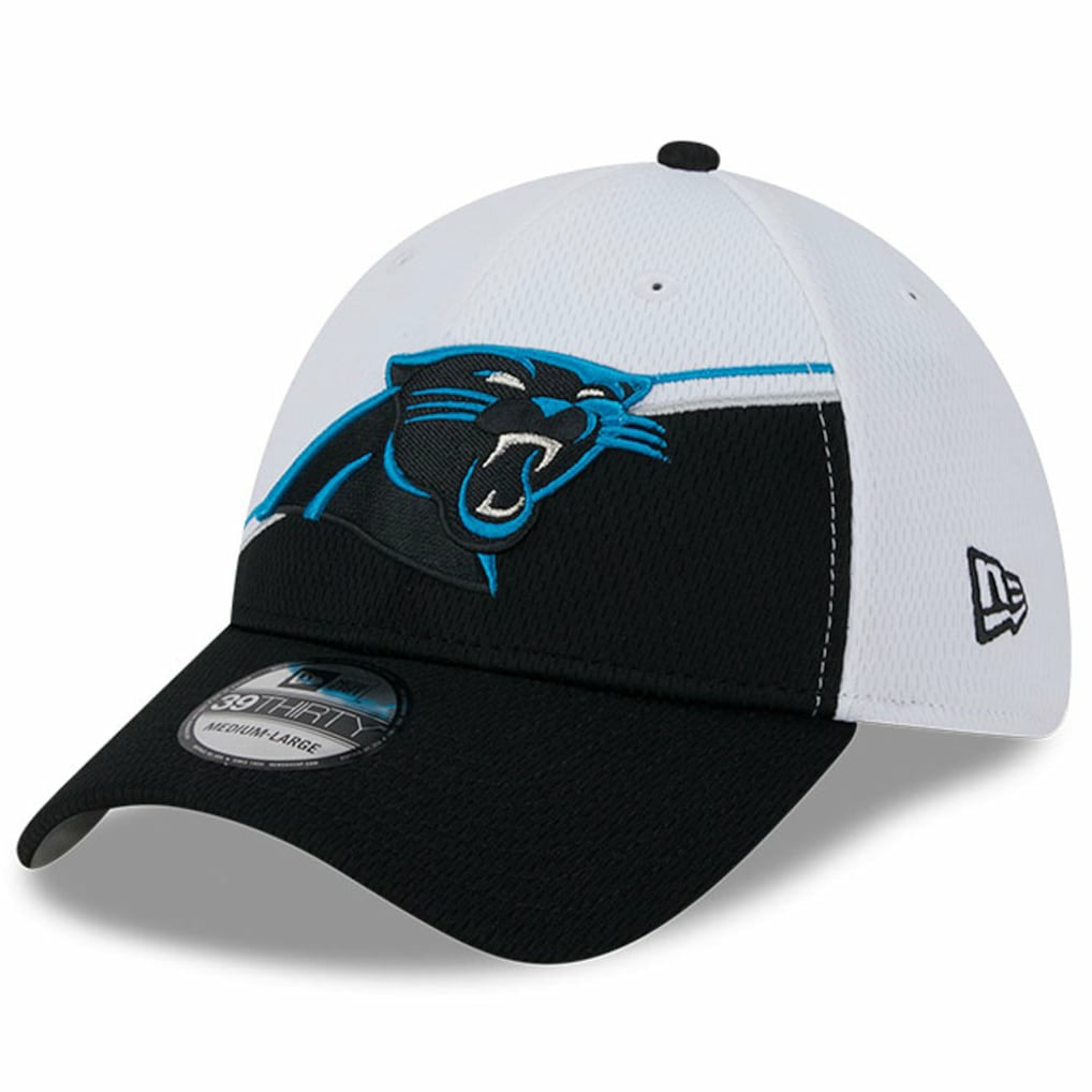 Carolina Panthers New Era 2023 Sideline 39THIRTY Flex Hat White/Black