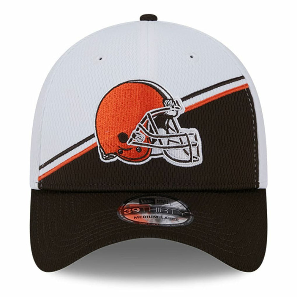 Cleveland Browns New Era 2023 Sideline 39THIRTY Flex Hat White/Brown