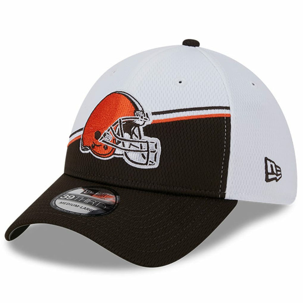 Cleveland Browns New Era 2023 Sideline 39THIRTY Flex Hat White/Brown