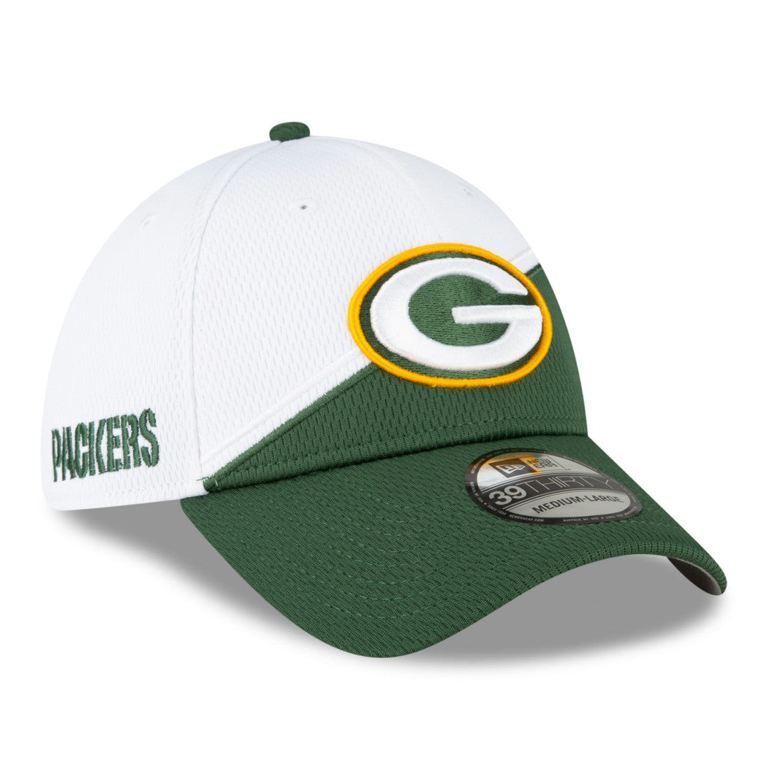 Green Bay Packers New Era 2023 Sideline 39THIRTY Flex Hat White/Green