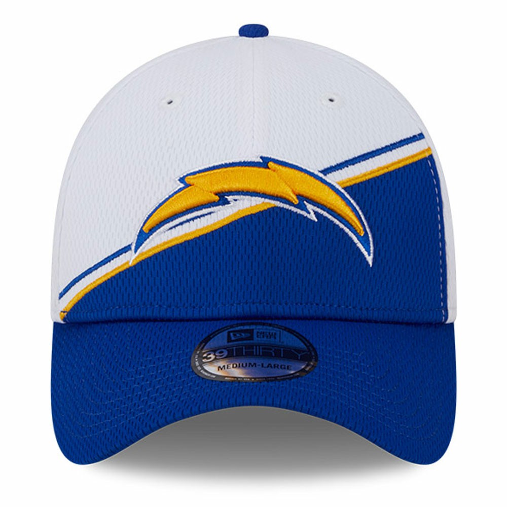 Los Angeles Chargers New Era 2023 Sideline 39THIRTY Flex Hat White/Blue