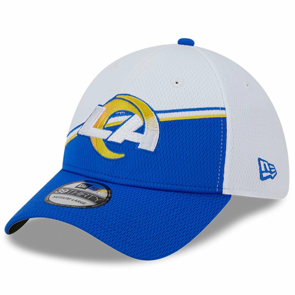 Los Angeles Rams New Era 2023 Sideline 39THIRTY Flex Hat White/Royal