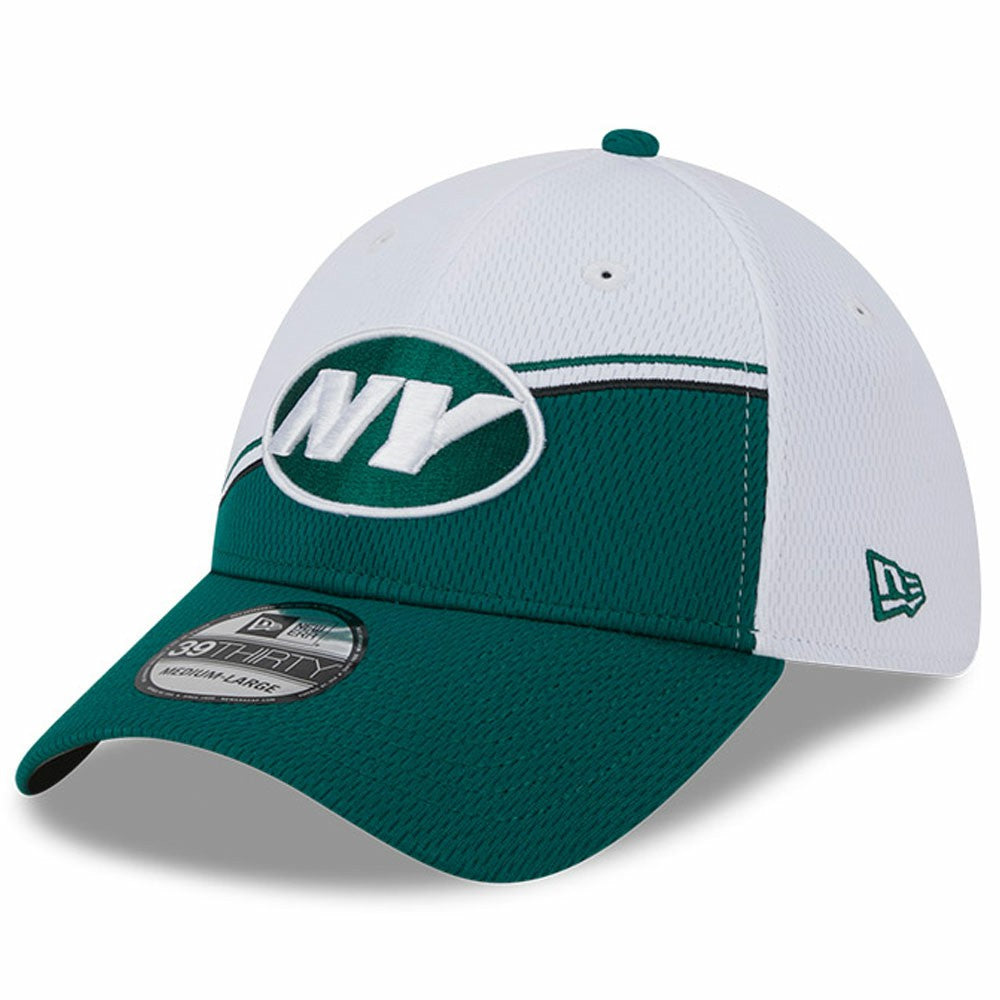 New York Jets New Era 2023 Sideline 39THIRTY Flex Hat White/Green