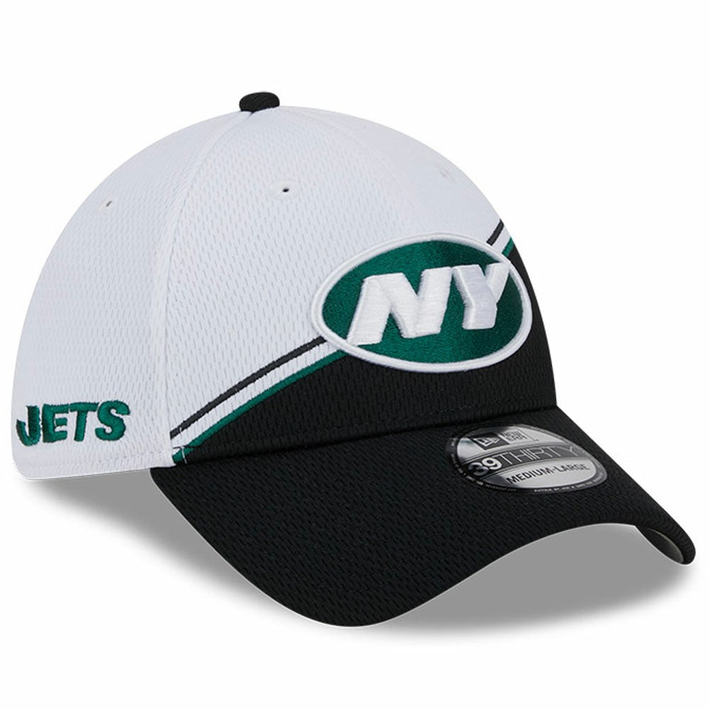New York Jets New Era 2023 Sideline 39THIRTY Flex Hat White/Black