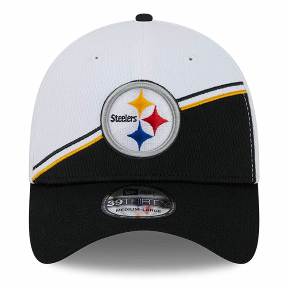 Pittsburgh Steelers New Era 2023 Sideline 39THIRTY Flex Hat White/Black