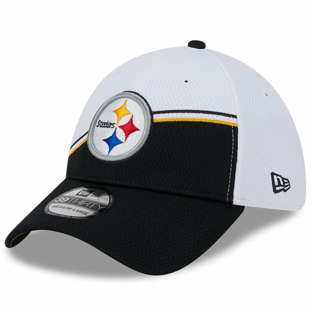 Pittsburgh Steelers New Era 2023 Sideline 39THIRTY Flex Hat White/Black