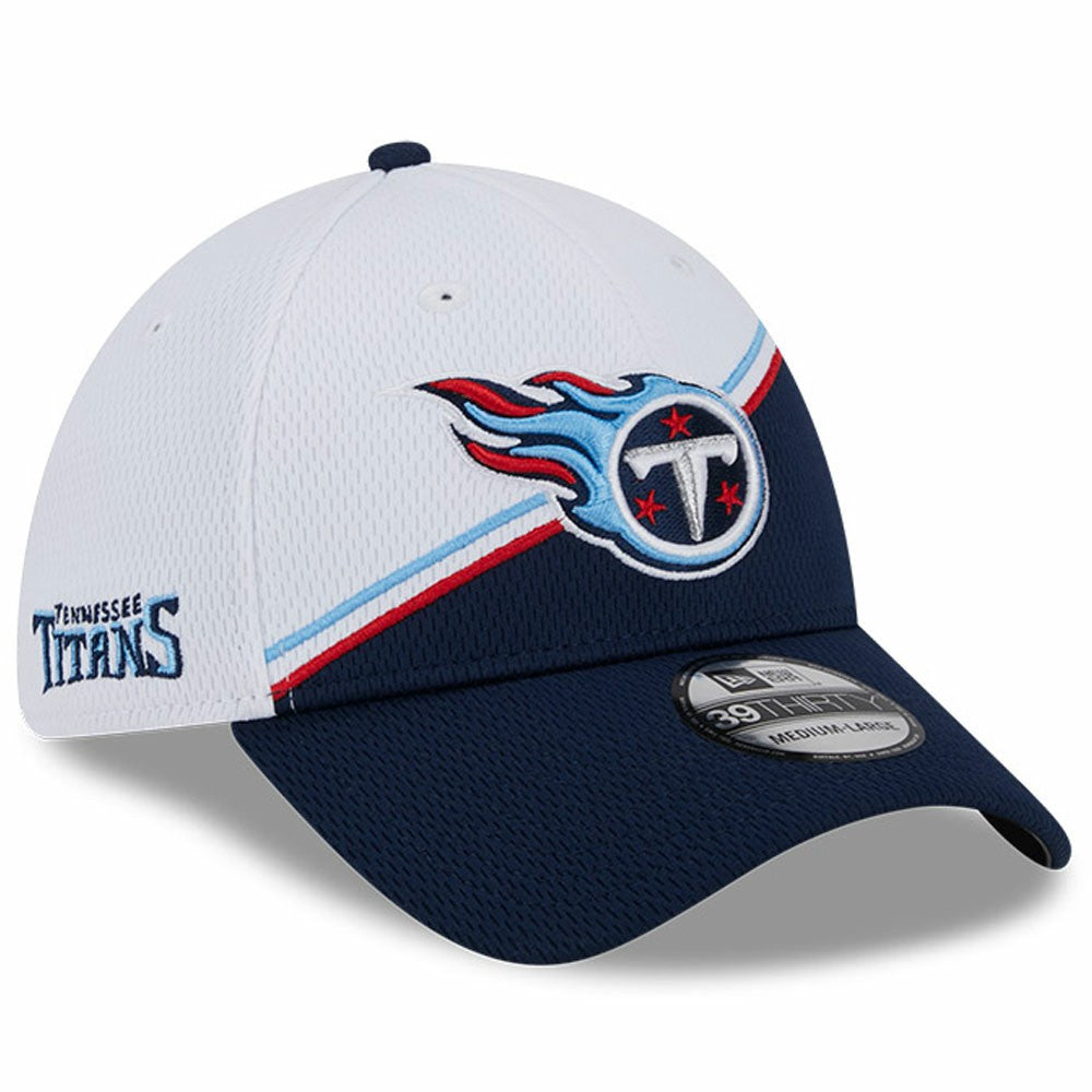 Tennessee Titans New Era 2023 Sideline 39THIRTY Flex Hat White/Navy