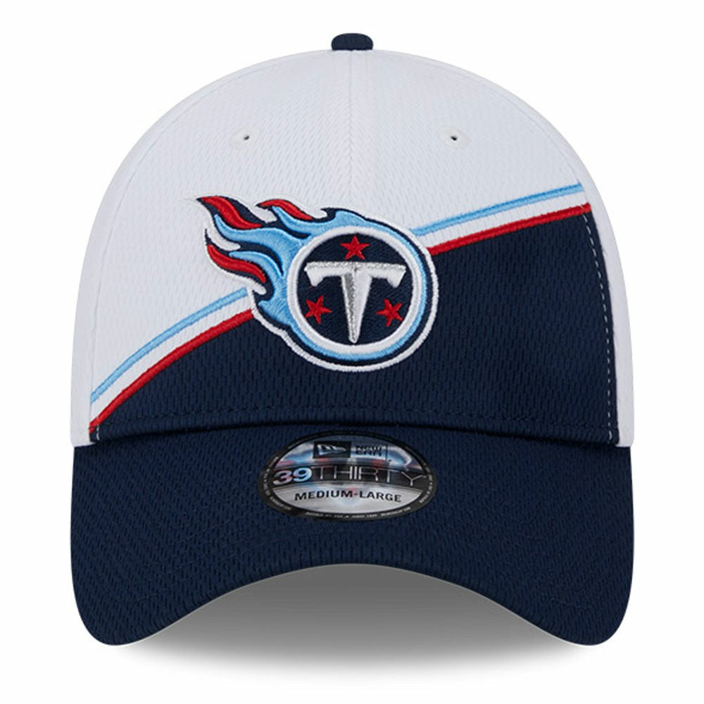 Tennessee Titans New Era 2023 Sideline 39THIRTY Flex Hat White/Navy