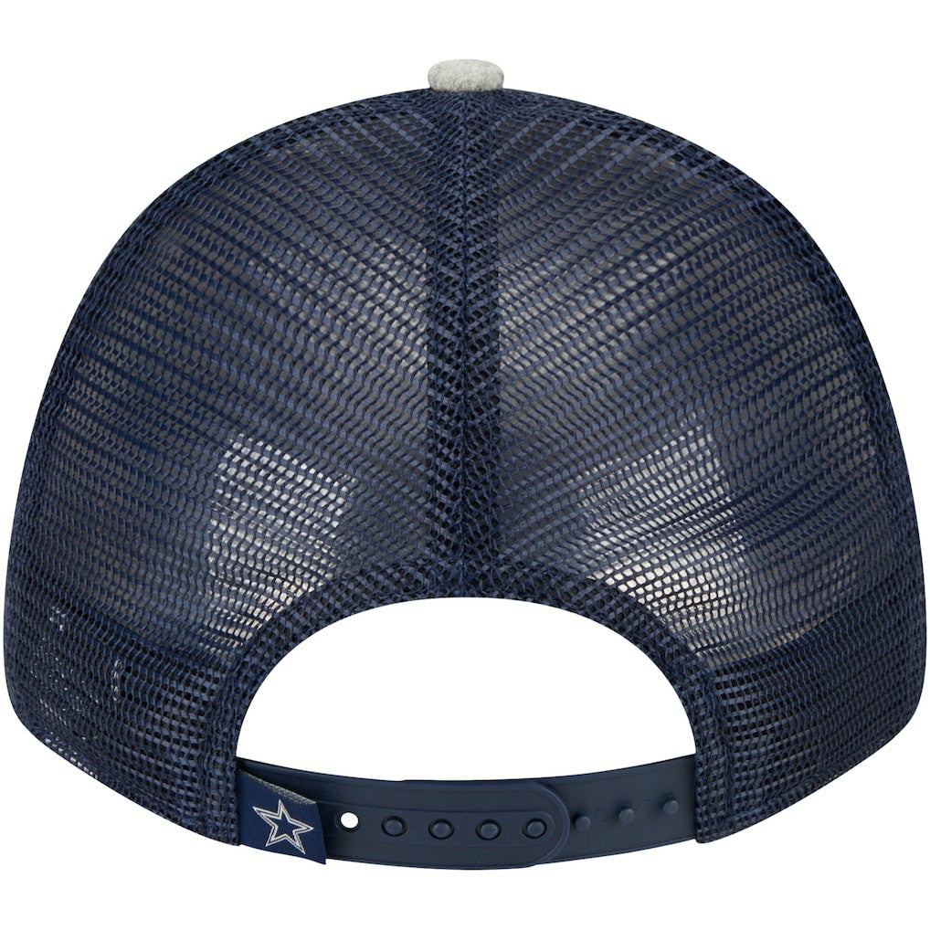 Dallas Cowboys New Era Pop Trucker 9FORTY Adjustable Hat Heather Gray/Navy