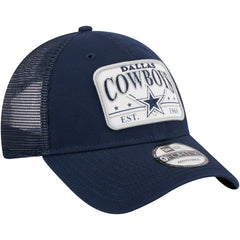 Dallas Cowboys New Era Plate 9FORTY Trucker Adjustable Hat Navy