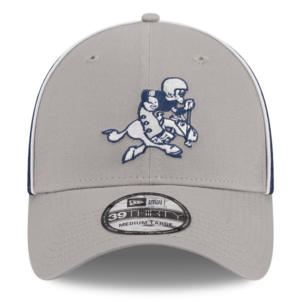 Dallas Cowboys New Era Pipe Retro Joe 39THIRTY Flex Hat Silver/Navy