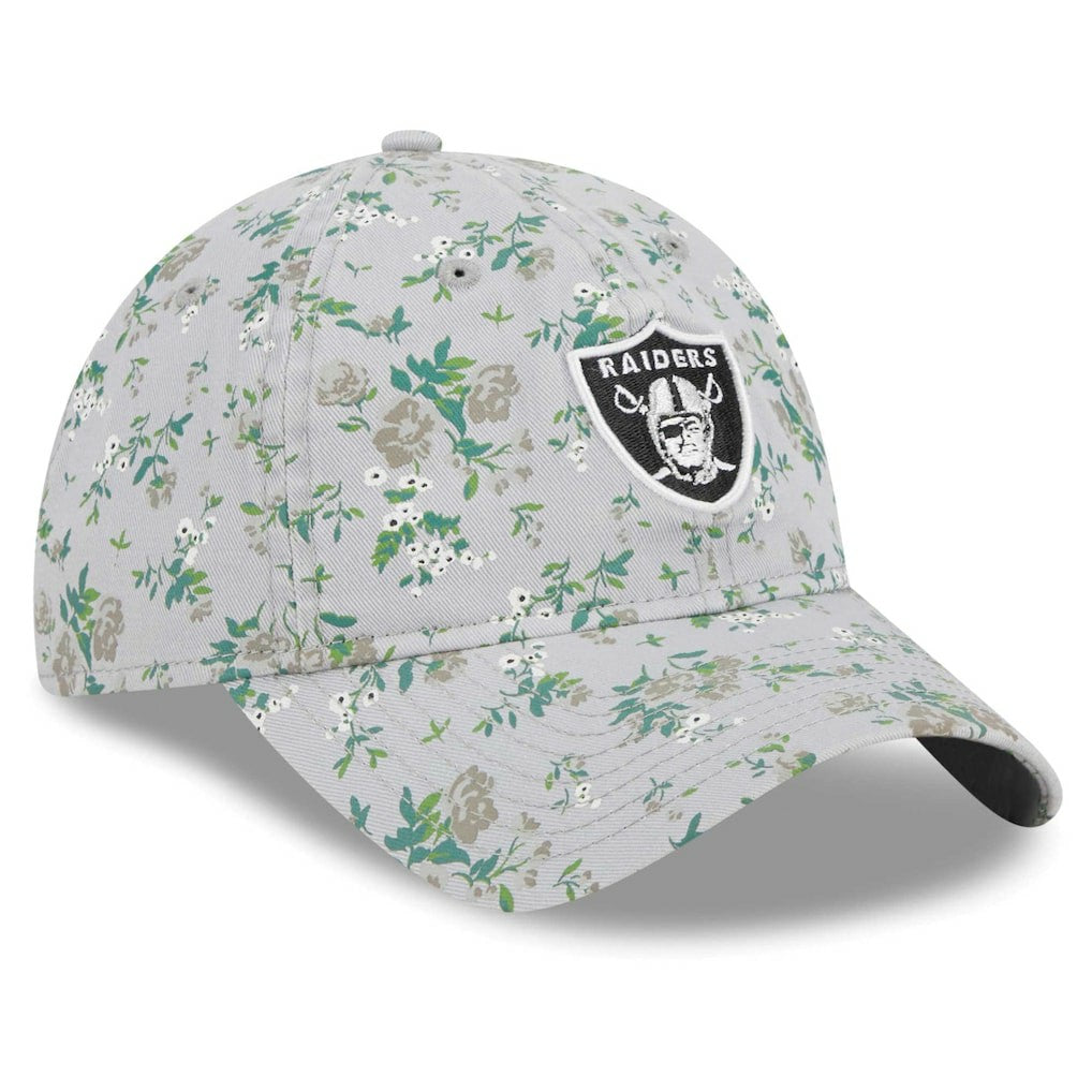 Las Vegas Raiders New Era Girls Youth Bouquet 9TWENTY Adjustable Hat Gray