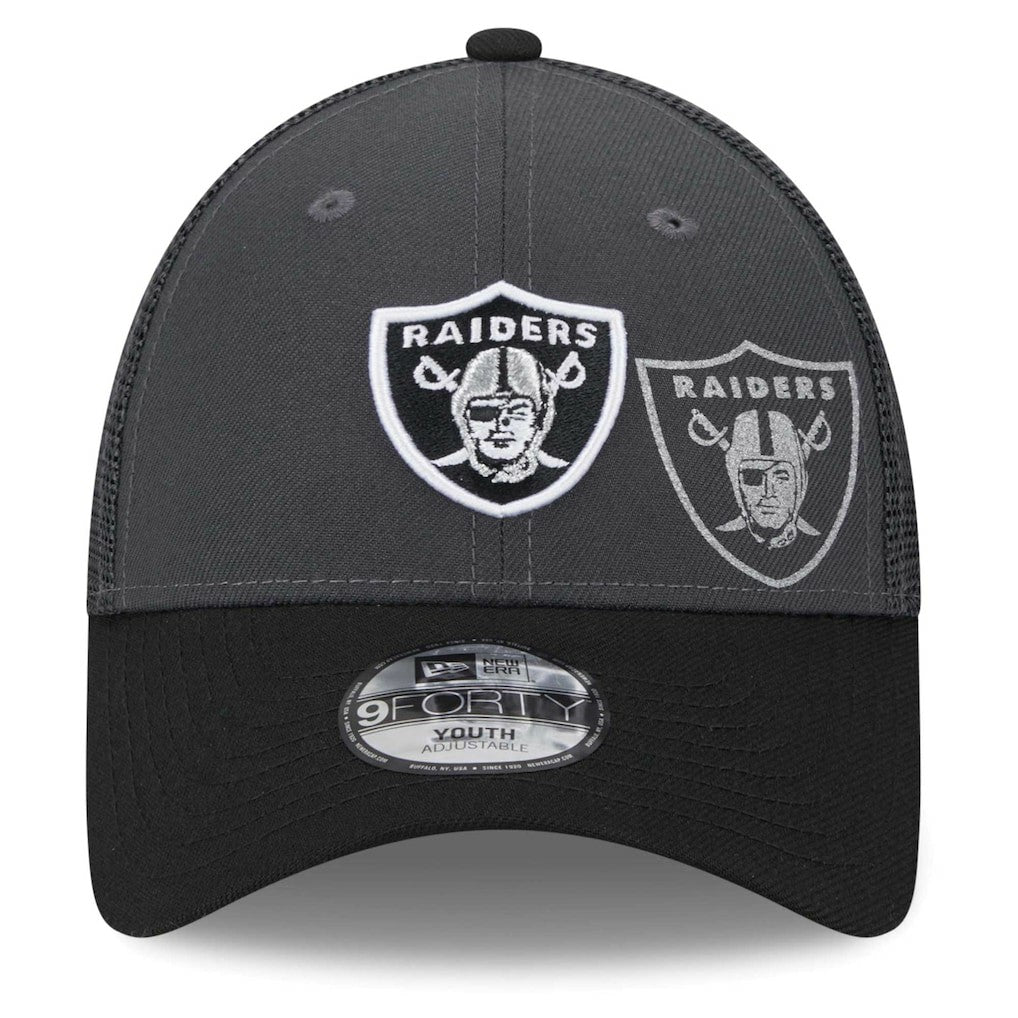 Las Vegas Raiders New Era Preschool Reflect 9FORTY Adjustable Hat Graphite/Black