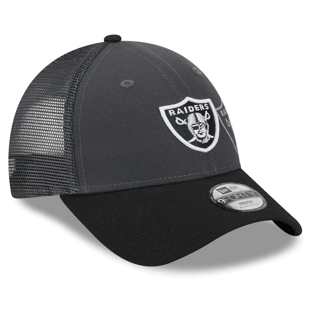 Las Vegas Raiders New Era Preschool Reflect 9FORTY Adjustable Hat Graphite/Black