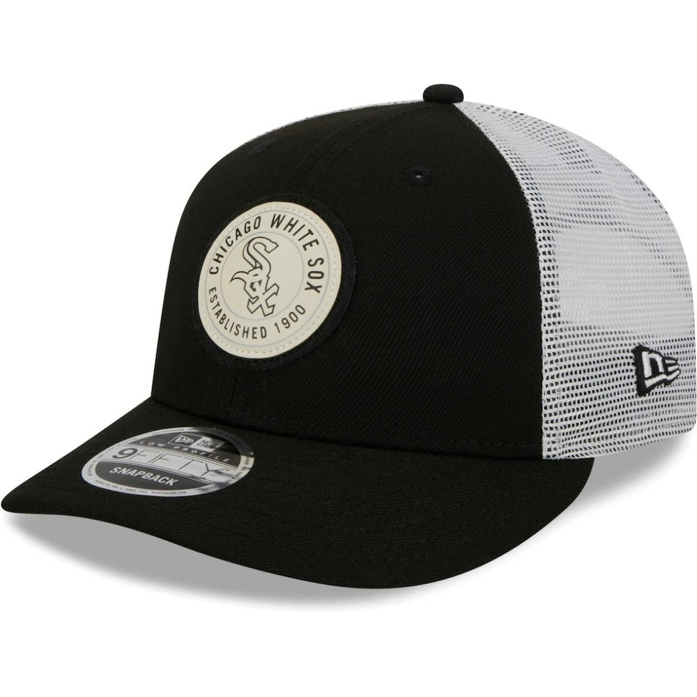 Chicago White Sox New Era Circle Trucker Low Profile 9FIFTY Snapback Hat - Black - New Era Discount
