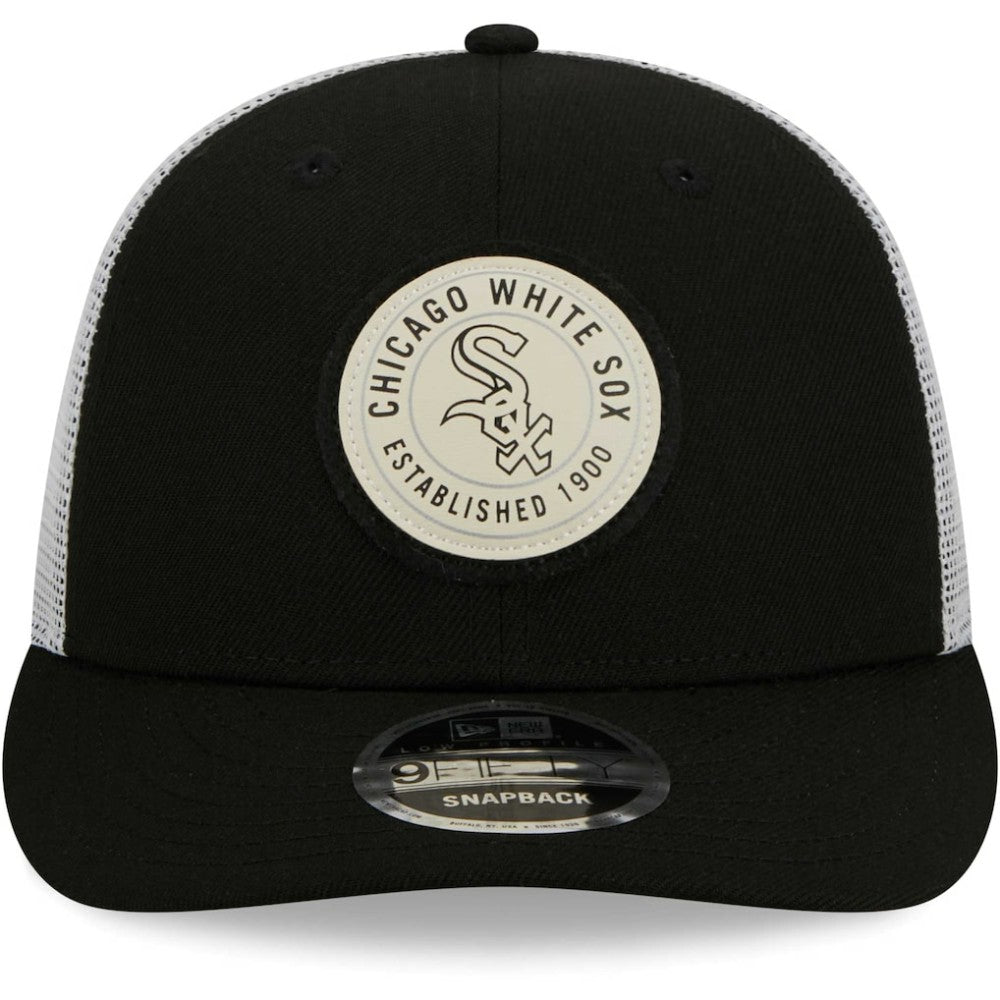 Chicago White Sox New Era Circle Trucker Low Profile 9FIFTY Snapback Hat - Black - New Era Discount