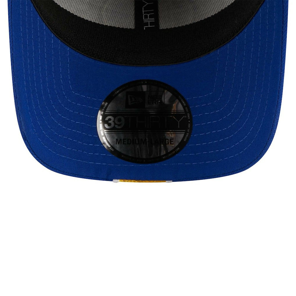 Golden State Warriors Striped 39THIRTY Flex Hat for sale Gray/Royal | New Era Near Me