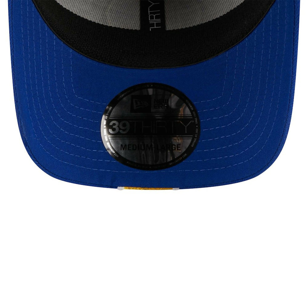 Golden State Warriors Striped 39THIRTY Flex Hat for sale Gray/Royal | New Era Near Me