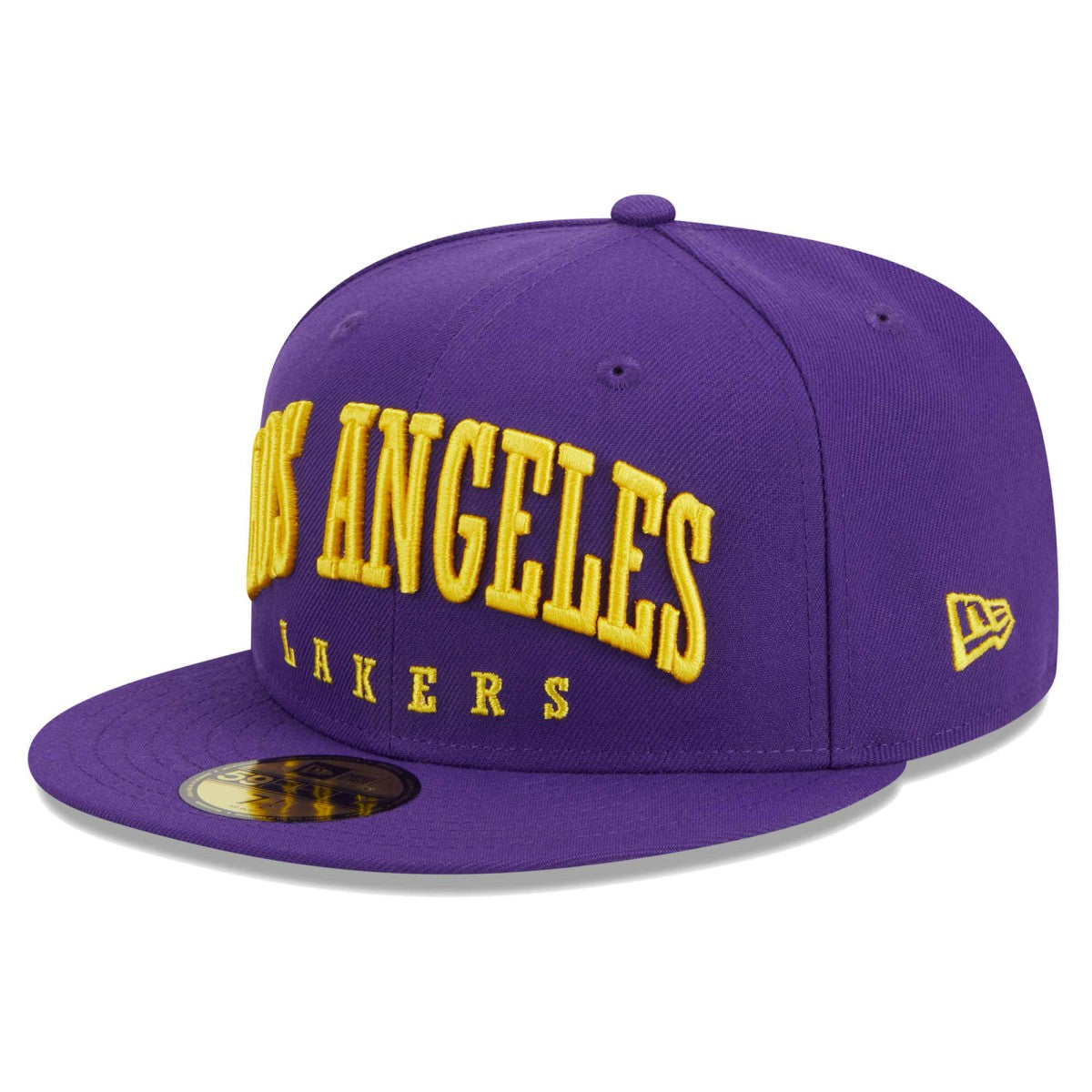 Los Angeles Lakers Big Arch Text 59FIFTY Fitted Hat Purple | New Era Lifestyle
