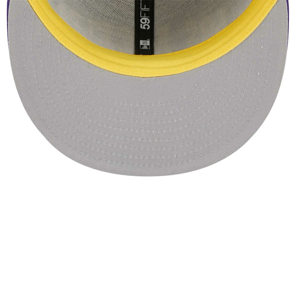 Los Angeles Lakers Big Arch Text 59FIFTY Fitted Hat Purple | New Era Lifestyle