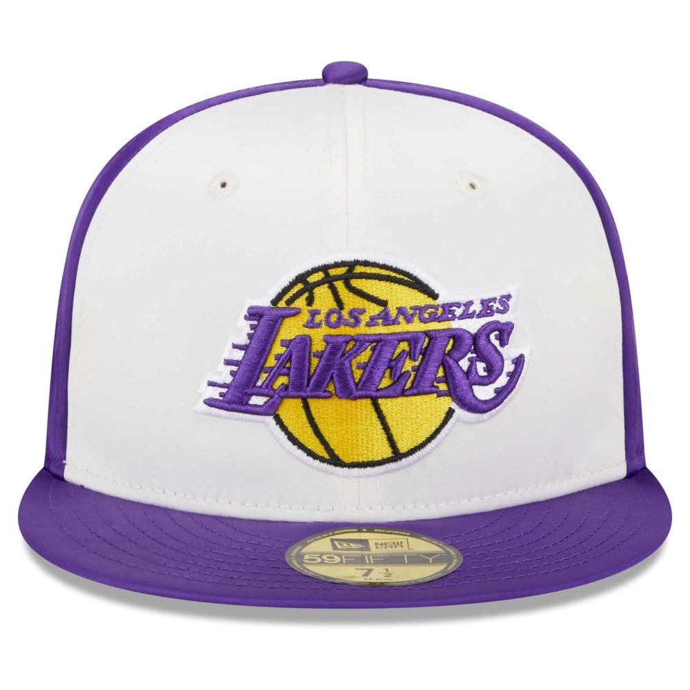 Los Angeles Lakers Throwback Satin 59FIFTY Fitted Hat White | New Era online