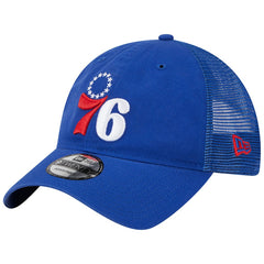 Philadelphia 76ers Distinct Side Patch Trucker 9TWENTY Adjustable Hat Royal | New Era for sale