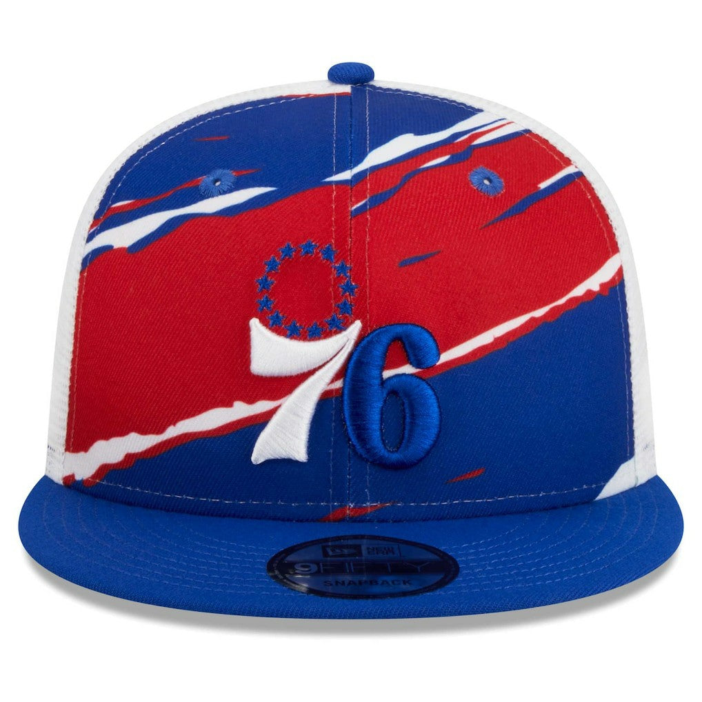 Philadelphia 76ers Tear Trucker 9FIFTY Adjustable Hat Royal/White | New Era Lifestyle