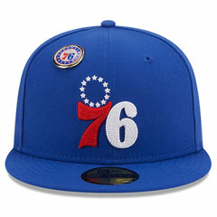 Philadelphia 76ers Chainstitch Logo Pin 59FIFTY Fitted Hat Royal | New Era Lifestyle