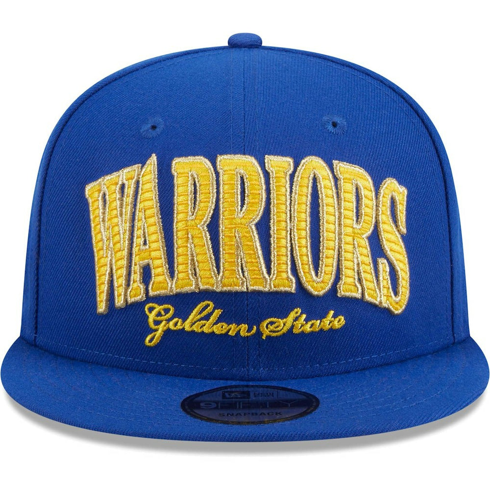 Golden State Warriors Golden Tall Text 9FIFTY Snapback Hat for sale Royal | New Era Near Me