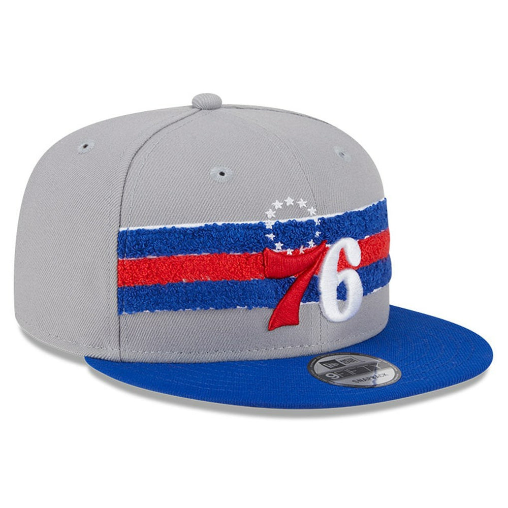 Philadelphia 76ers Chenille Band 9FIFTY Snapback Hat Gray | New Era online