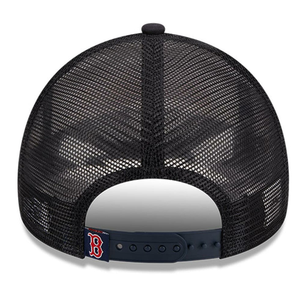 Boston Red Sox New Era Stacked A-Frame Trucker 9FORTY Adjustable Hat - White/Navy - New Era Online