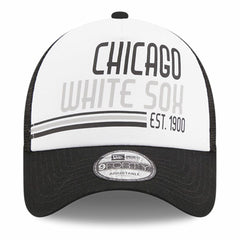 Chicago White Sox New Era Stacked A-Frame Trucker 9FORTY Adjustable Hat - White/Black - New Era on Sale