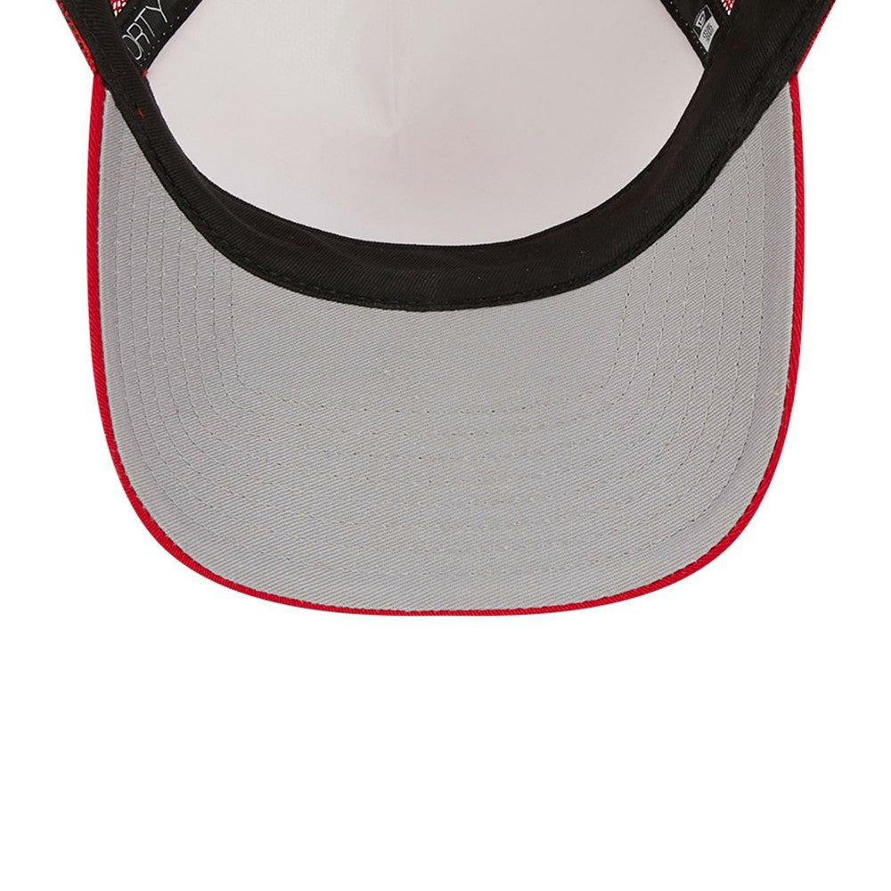 Los Angeles Angels New Era Stacked A-Frame Trucker 9FORTY Adjustable Hat - White/Red - New Era on Sale