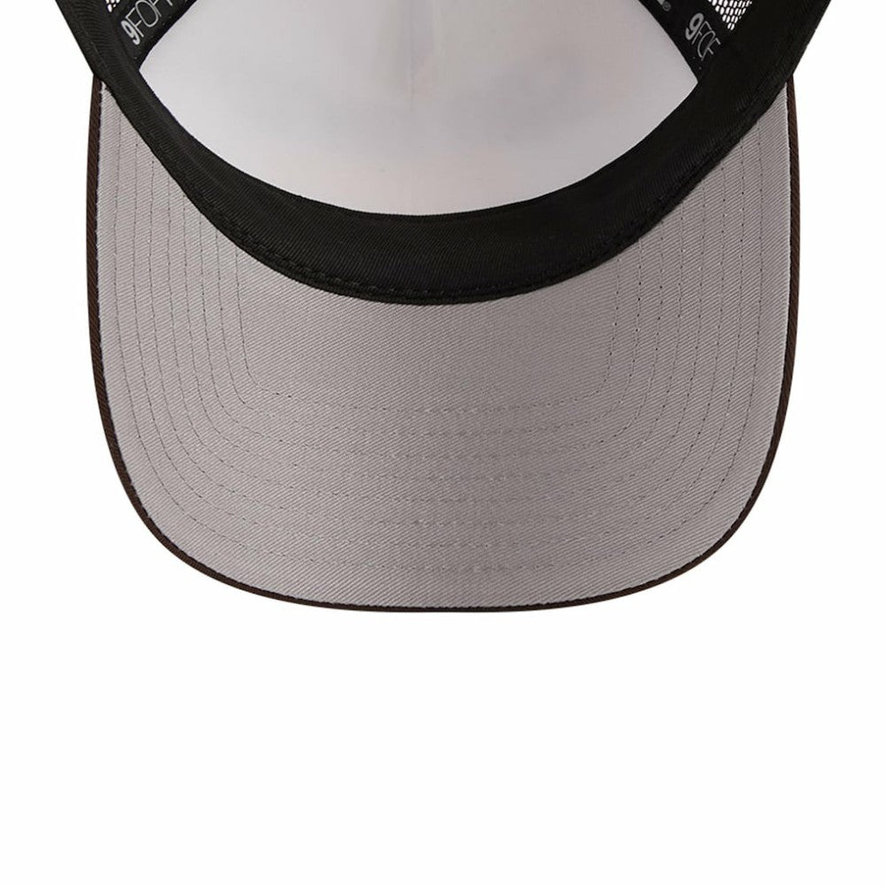 San Diego Padres New Era Stacked A-Frame Trucker 9FORTY Adjustable Hat - White/Brown - New Era Discount