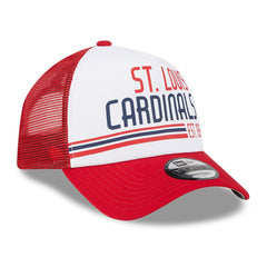 St. Louis Cardinals New Era Stacked A-Frame Trucker 9FORTY Adjustable Hat - White/Red - New Era Lifestyle