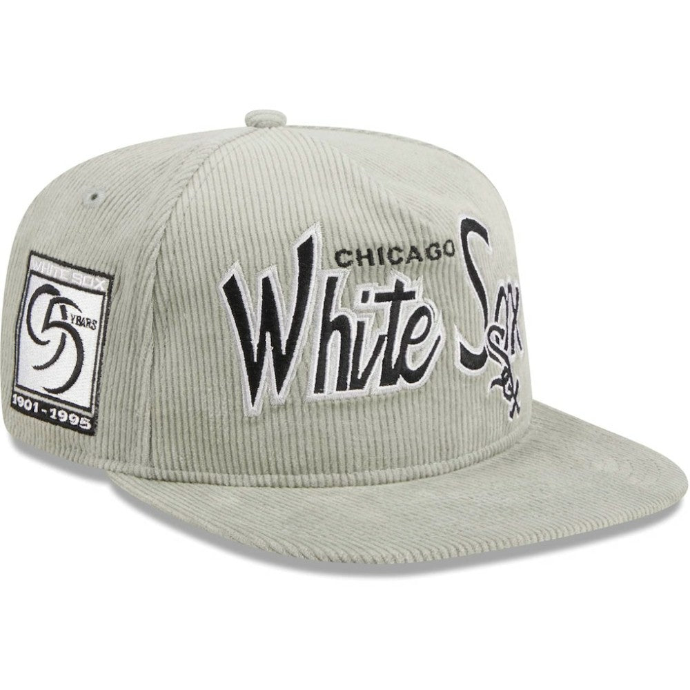 Chicago White Sox New Era Corduroy Golfer Adjustable Hat - Gray - New Era Lifestyle