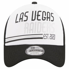 Las Vegas Raiders New Era Stacked A-Frame Trucker 9FORTY Adjustable Hat White/Black