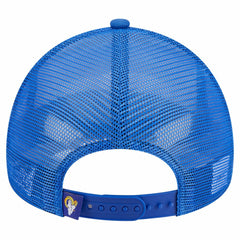 Los Angeles Rams New Era Stacked A-Frame Trucker 9FORTY Adjustable Hat White/Royal