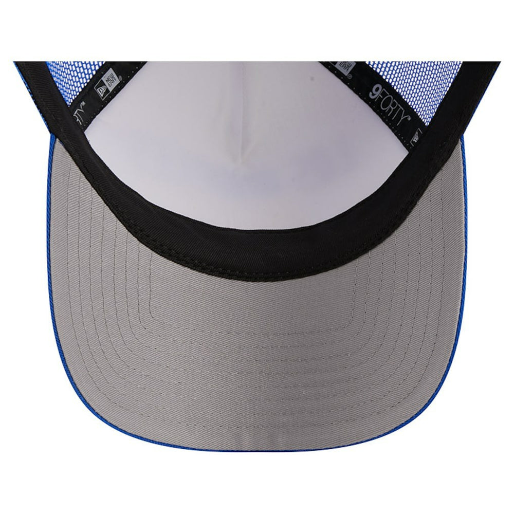 Los Angeles Rams New Era Stacked A-Frame Trucker 9FORTY Adjustable Hat White/Royal