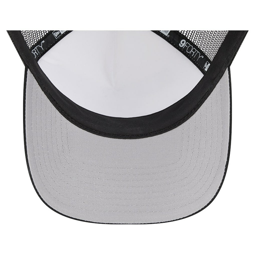 New Orleans Saints New Era Stacked A-Frame Trucker 9FORTY Adjustable Hat White/Black