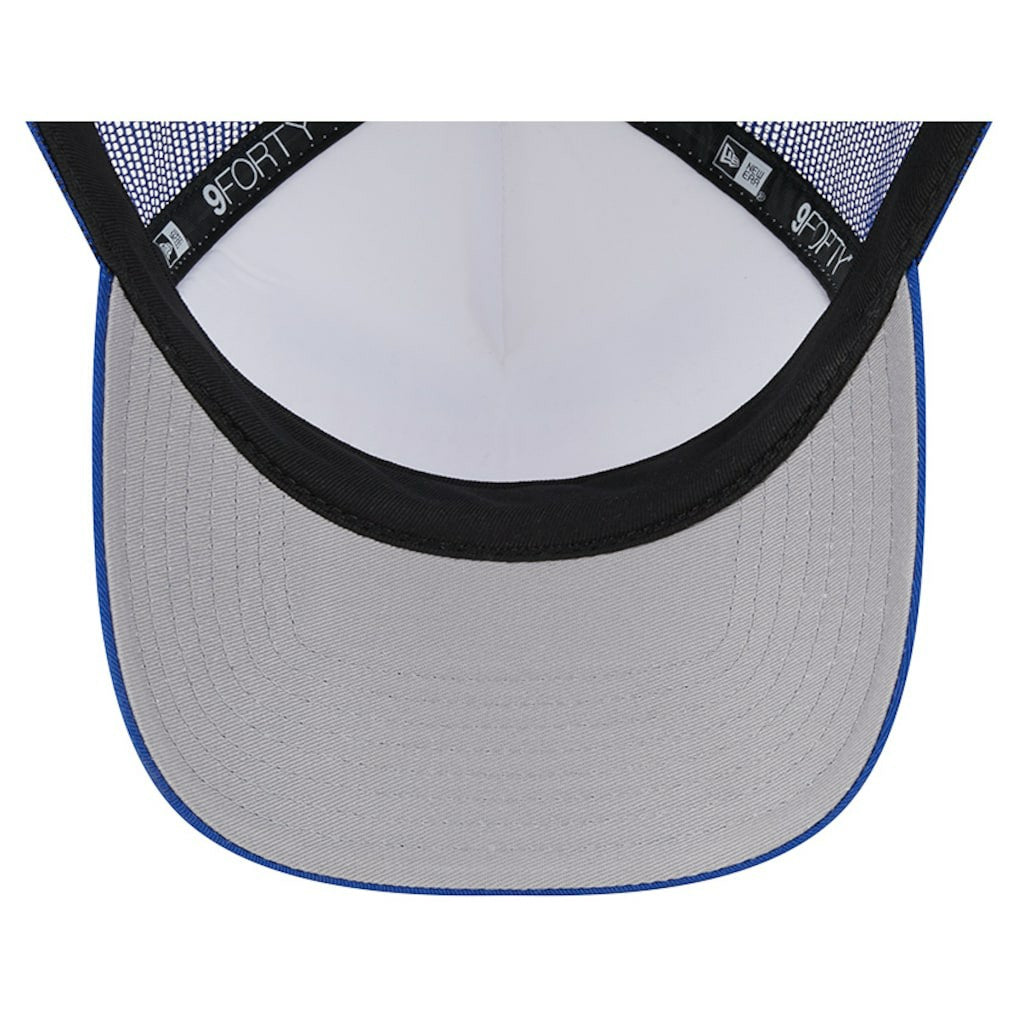 New York Giants New Era Stacked A-Frame Trucker 9FORTY Adjustable Hat White/Royal