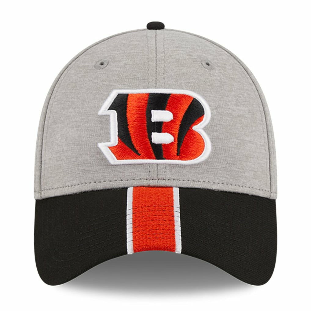 Cincinnati Bengals New Era Striped 39THIRTY Flex Hat Heather Gray/Black