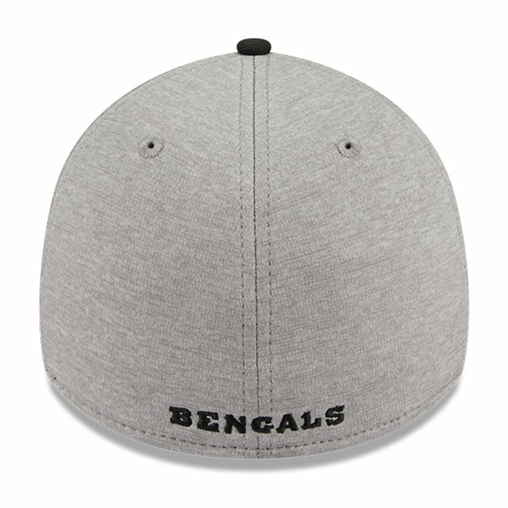 Cincinnati Bengals New Era Striped 39THIRTY Flex Hat Heather Gray/Black