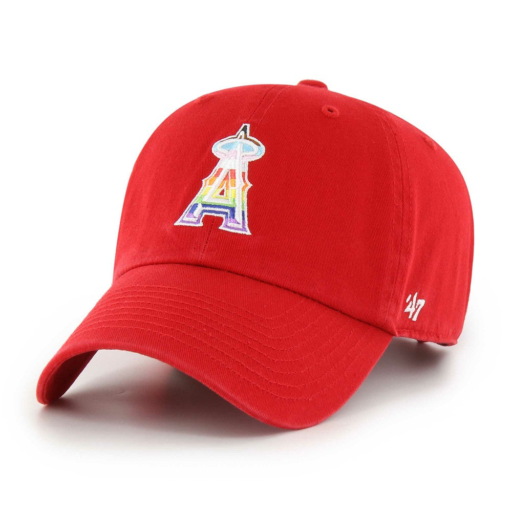 Los Angeles Angels '47 Team Pride Clean Up Adjustable Hat - Red - 47 brand Lifestyle