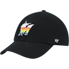 Miami Marlins '47 Team Pride Clean Up Adjustable Hat - Black - 47 brand Online