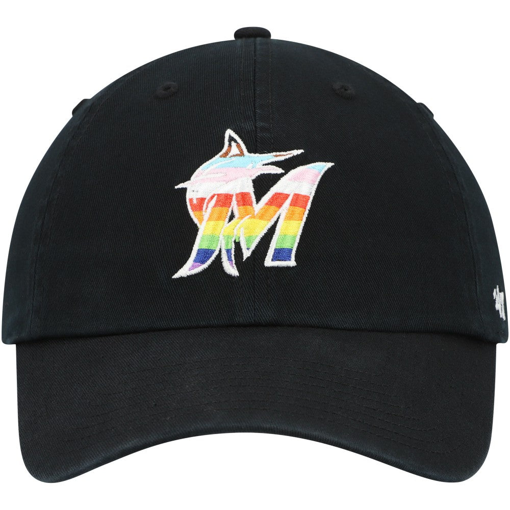 Miami Marlins '47 Team Pride Clean Up Adjustable Hat - Black - 47 brand Online