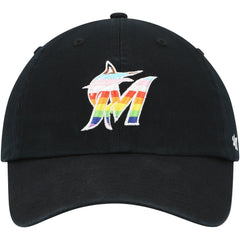 Miami Marlins '47 Team Pride Clean Up Adjustable Hat - Black - 47 brand Online