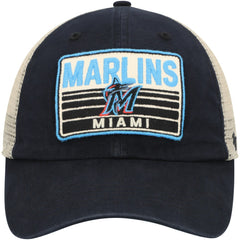 Miami Marlins '47 Four Stroke Clean Up Trucker Snapback Hat - Black - 47 brand on Sale