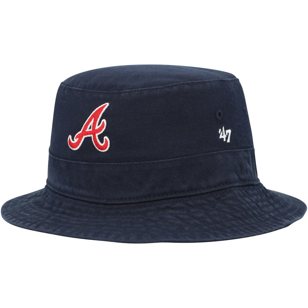 Atlanta Braves '47 Primary Bucket Hat - Navy - 47 brand Discount