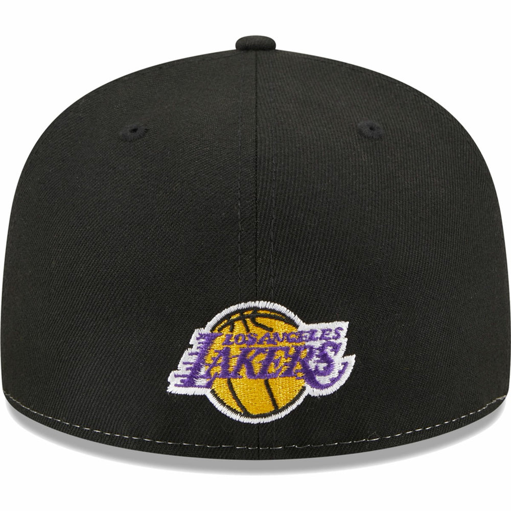 Los Angeles Lakers Pop Front 59FIFTY Fitted Hat Black/Gold | New Era